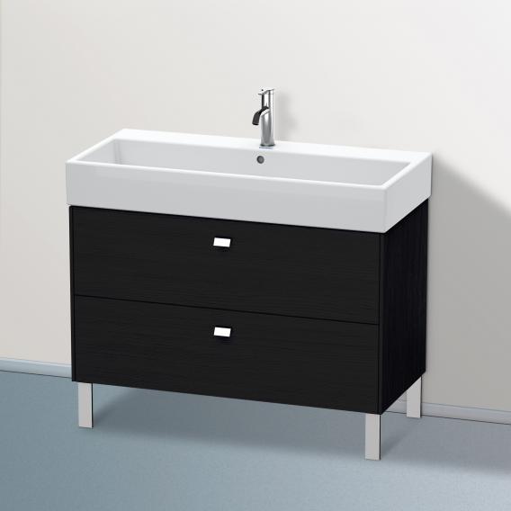 Duravit Brioso vanity unit with 2 pull-out compartments black oak, handle chrome