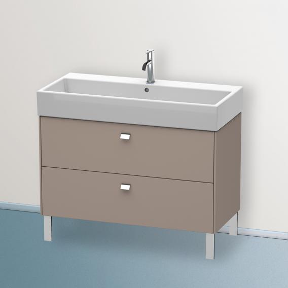 Duravit Brioso vanity unit with 2 pull-out compartments matt basalt, handle chrome