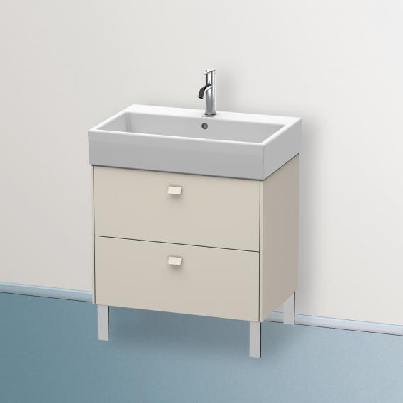 Duravit Brioso vanity unit with 2 pull-out compartments matt taupe, handle matt taupe