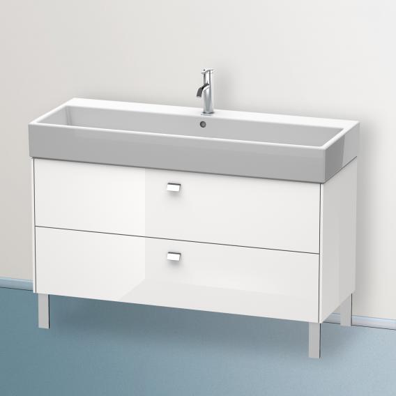 Duravit Brioso vanity unit with 2 pull-out compartments white high gloss, handle chrome