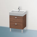 Duravit Brioso vanity unit with 2 pull-out compartments dark walnut, handle chrome