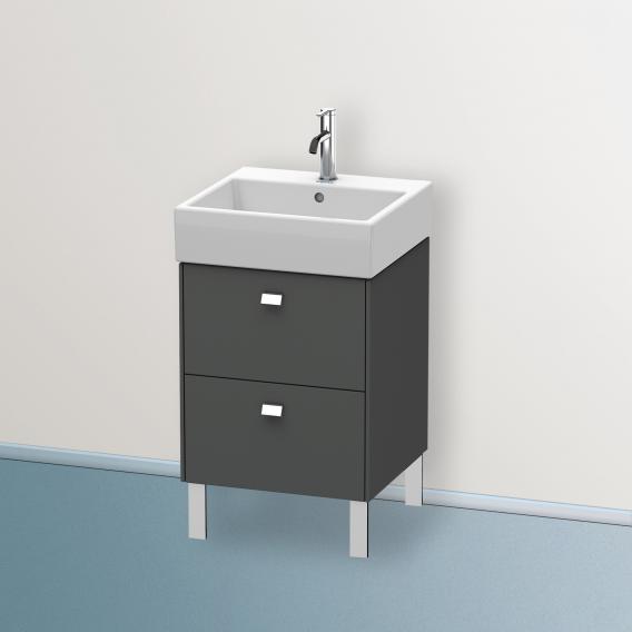 Duravit Brioso vanity unit with 2 pull-out compartments graphit matt, Griff chrom