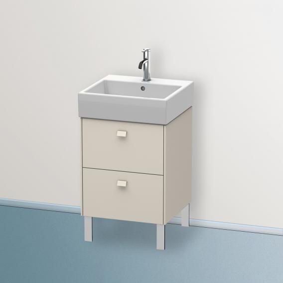 Duravit Brioso 梳妝台搭配 2 個拉出式隔層 霧面灰褐色、Griff 霧面灰褐色