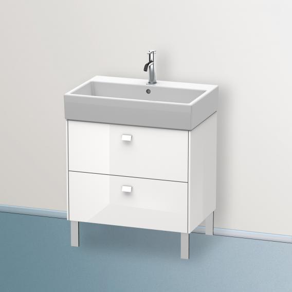 Duravit Brioso vanity unit with 2 pull-out compartments white high gloss, handle white high gloss