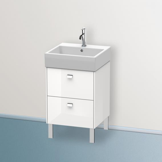 Duravit Brioso vanity unit with 2 pull-out compartments weiß hochglanz, Griff chrom