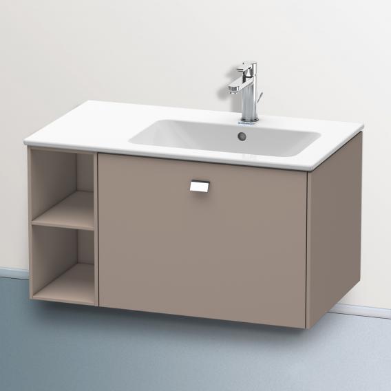 Duravit Brioso vanity unit with 1 pull-out compartment and 1 shelf element matt basalt, handle chrome
