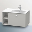 Duravit Brioso vanity unit with 1 pull-out compartment and 1 shelf element matt concrete grey, handle chrome