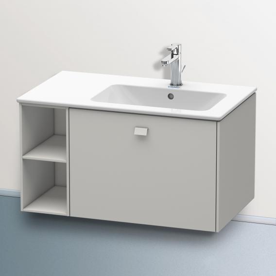 Duravit Brioso vanity unit with 1 pull-out compartment and 1 shelf element matt concrete grey, handle matt concrete grey