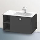 Duravit Brioso vanity unit with 1 pull-out compartment and 1 shelf element matt graphite, handle chrome