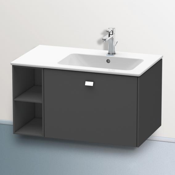 Duravit Brioso vanity unit with 1 pull-out compartment and 1 shelf element matt graphite, handle chrome