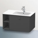 Duravit Brioso vanity unit with 1 pull-out compartment and 1 shelf element matt graphite, handle matt graphite