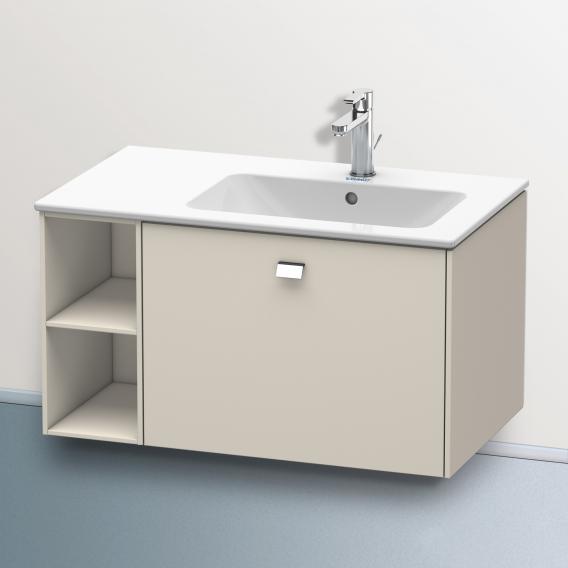 Duravit Brioso vanity unit with 1 pull-out compartment and 1 shelf element matt taupe, chrome handle