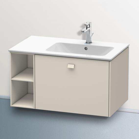 Duravit Brioso vanity unit with 1 pull-out compartment and 1 shelf element matt taupe, handle matt taupe