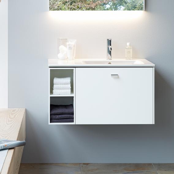 Duravit Brioso vanity unit with 1 pull-out compartment and 1 shelf element matt white, handle chrome