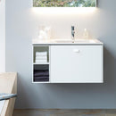 Duravit Brioso vanity unit with 1 pull-out compartment and 1 shelf element matt white, handle matt white