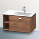 Duravit Brioso vanity unit with 1 pull-out compartment and 1 shelf element natural walnut, handle chrome