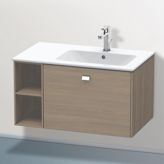 Duravit Brioso vanity unit with 1 pull-out compartment and 1 shelf element terra oak, handle chrome