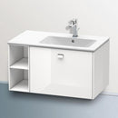 Duravit Brioso vanity unit with 1 pull-out compartment and 1 shelf element white high gloss, handle chrome