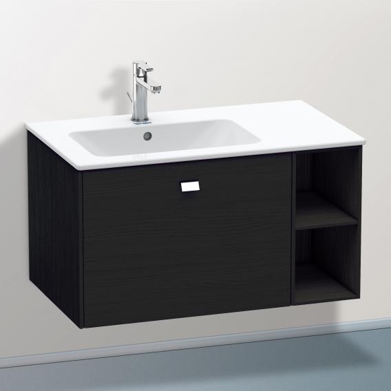 Duravit Brioso vanity unit with 1 pull-out compartment and 1 shelf element black oak, handle chrome
