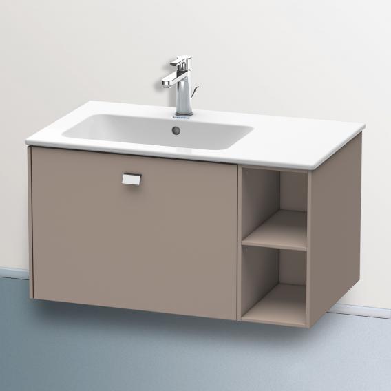 Duravit Brioso vanity unit with 1 pull-out compartment and 1 shelf element matt basalt, handle chrome