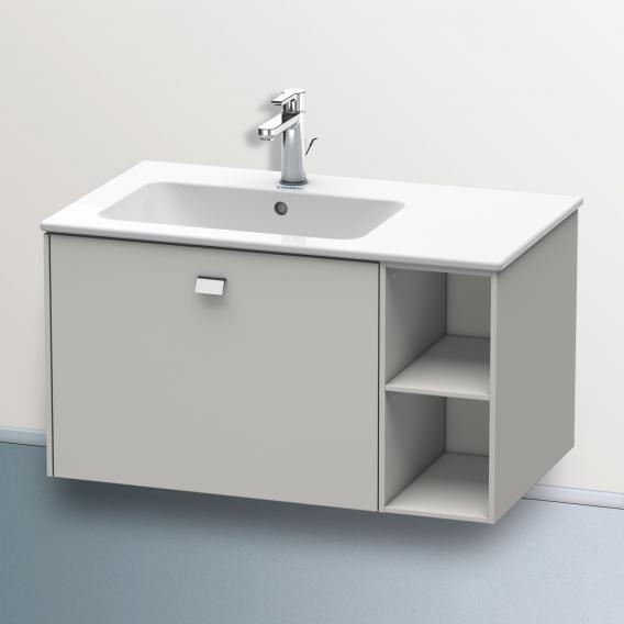 Duravit Brioso vanity unit with 1 pull-out compartment and 1 shelf element matt concrete grey, handle chrome