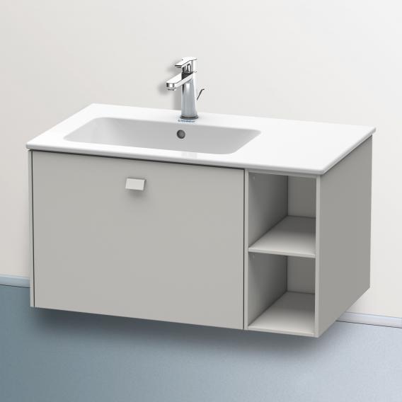 Duravit Brioso vanity unit with 1 pull-out compartment and 1 shelf element matt concrete grey, handle matt concrete grey