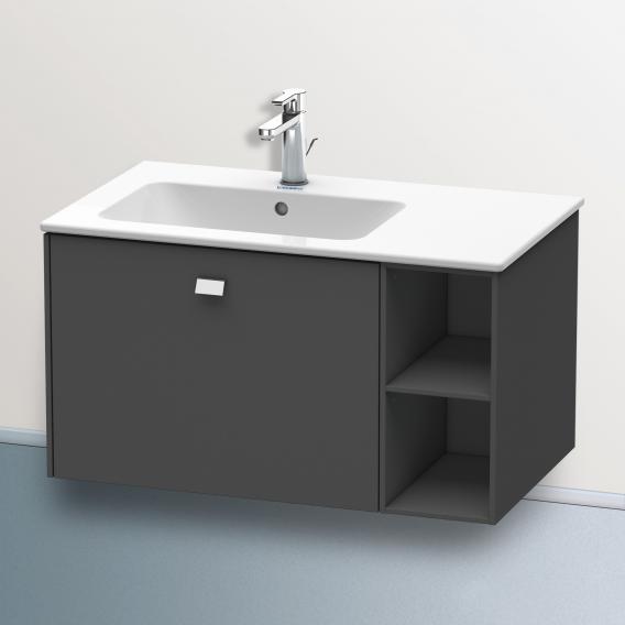 Duravit Brioso vanity unit with 1 pull-out compartment and 1 shelf element matt graphite, handle chrome
