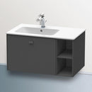 Duravit Brioso vanity unit with 1 pull-out compartment and 1 shelf element matt graphite, handle matt graphite