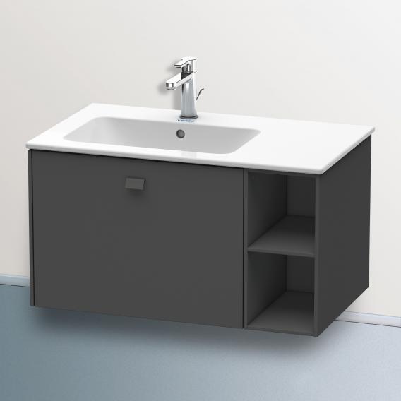 Duravit Brioso vanity unit with 1 pull-out compartment and 1 shelf element matt graphite, handle matt graphite