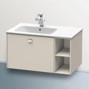 Duravit Brioso vanity unit with 1 pull-out compartment and 1 shelf element matt taupe, chrome handle