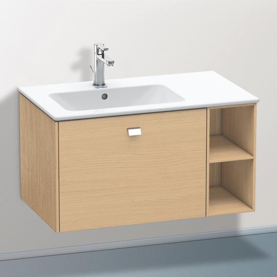 Duravit Brioso vanity unit with 1 pull-out compartment and 1 shelf element natural oak, handle chrome