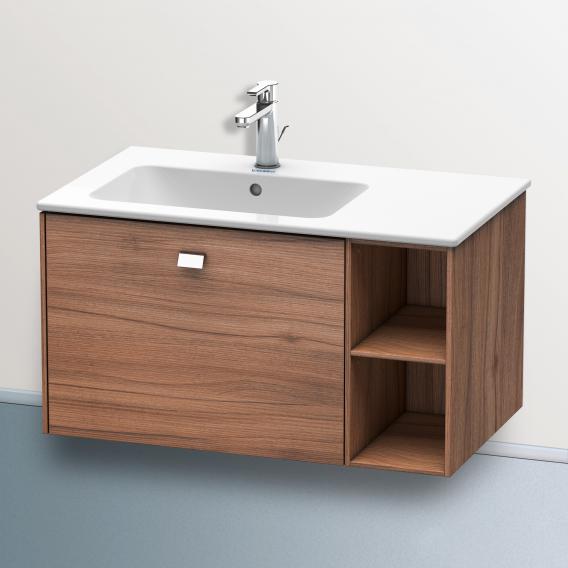 Duravit Brioso vanity unit with 1 pull-out compartment and 1 shelf element natural walnut, handle chrome