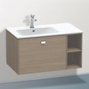 Duravit Brioso vanity unit with 1 pull-out compartment and 1 shelf element terra oak, handle chrome