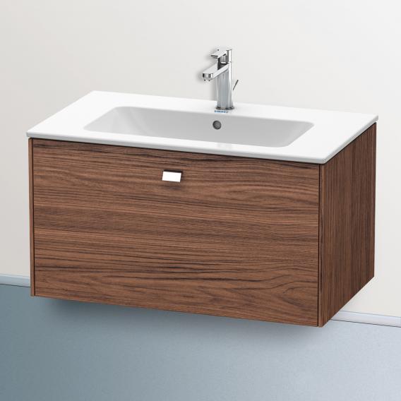 Duravit Brioso vanity unit with 1 pull-out compartment dark walnut, handle chrome