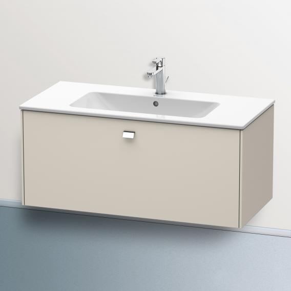 Duravit Brioso vanity unit with 1 pull-out compartment matt taupe, chrome handle