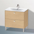 Duravit Brioso vanity unit with 2 pull-out compartments natural oak, handle chrome