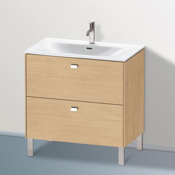 Duravit Brioso vanity unit with 2 pull-out compartments natural oak, handle chrome