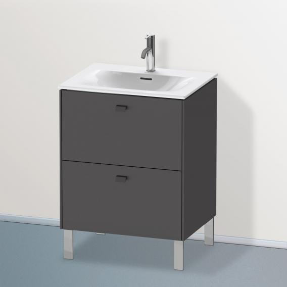 Duravit Brioso vanity unit with 2 pull-out compartments matt graphite, handle matt graphite