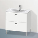 Duravit Brioso vanity unit with 2 pull-out compartments matt white, handle chrome