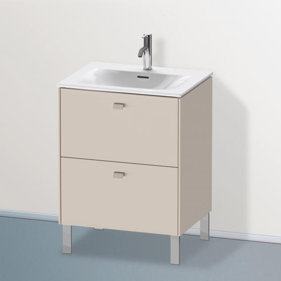 Duravit Brioso vanity unit with 2 pull-out compartments matt taupe, handle matt taupe