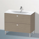 Duravit Brioso vanity unit with 2 pull-out compartments terra oak, handle chrome