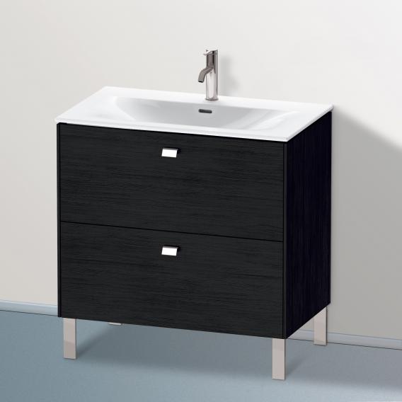 Duravit Brioso vanity unit with 2 pull-out compartments black oak, handle chrome