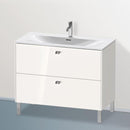 Duravit Brioso vanity unit with 2 pull-out compartments white high gloss, handle chrome