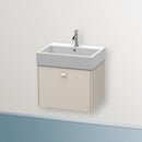Duravit Brioso vanity unit with 1 pull-out compartment matt taupe, handle matt taupe