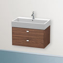 Duravit Brioso vanity unit with 2 pull-out compartments dark walnut, handle chrome