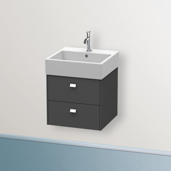 Duravit Brioso vanity unit with 2 pull-out compartments graphit matt, Griff chrom