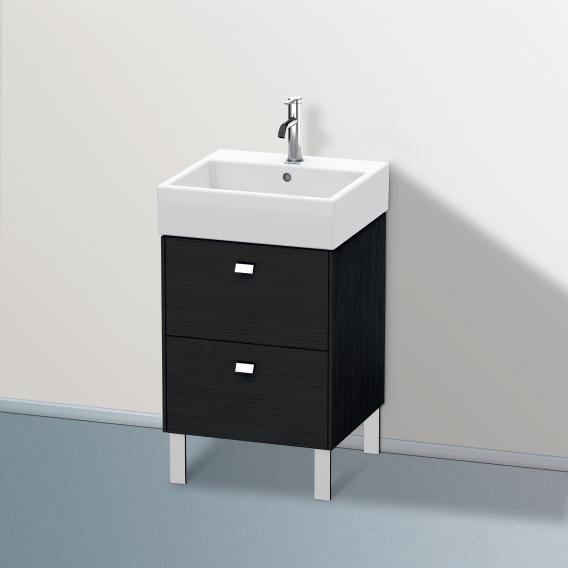 Duravit Brioso vanity unit with 2 pull-out compartments eiche schwarz, Griff chrom