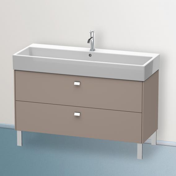 Duravit Brioso vanity unit with 2 pull-out compartments matt basalt, handle chrome