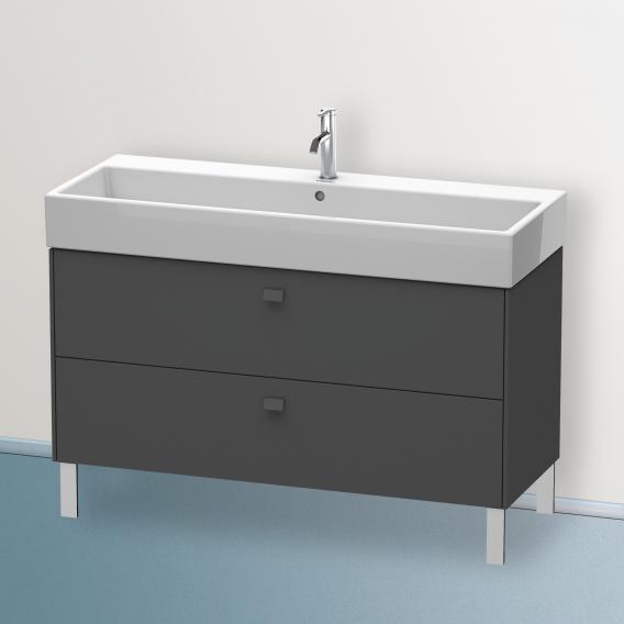 Duravit Brioso vanity unit with 2 pull-out compartments matt graphite, handle matt graphite