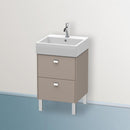 Duravit Brioso vanity unit with 2 pull-out compartments basalt matt, Griff chrom